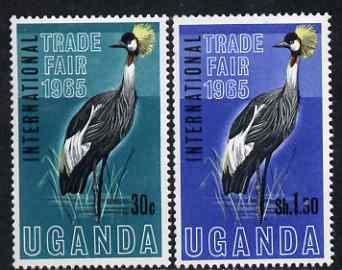 Uganda 1965 International Trade Fair (Crowned Crane) set of 2 unmounted mint, SG 111-12*