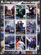 Turkmenistan 2001 Saluting Emergency Rescue Workers perf sheetlet containing set of 9 values complete unmounted mint