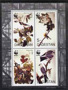 Dagestan Republic 1998 WWF - John Audubon Birds perf sheetlet containing set of 4 values complete unmounted mint