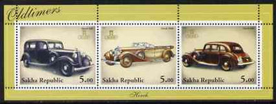 Sakha (Yakutia) Republic 2001 Oldtimers #2 (Horch Cars) perf sheetlet containing set of 3 values complete unmounted mint