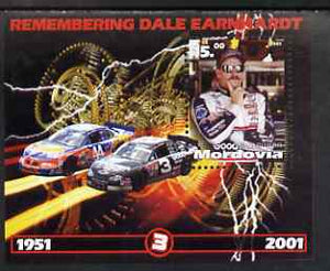 Mordovia Republic 2001 Remembering Dale Earnhardt perf m/sheet unmounted mint