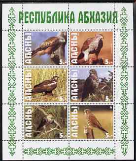 Abkhazia 1999 WWF - Birds of Prey perf sheetlet containing set of 6 values complete unmounted mint