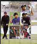 Chakasia 2001 Tiger Woods perf sheetlet containing 4 values complete unmounted mint