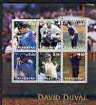 Tatarstan Republic 2001 David Duval perf sheetlet containing set of 6 values complete unmounted mint