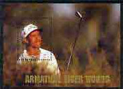 Bashkortostan 2001 Tiger Woods perf souvenir sheet containing 1 value unmounted mint