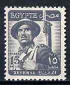 Egypt 1953 Defence 15m grey unmounted mint, SG 420*