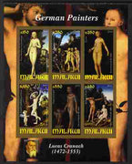Malawi 2010 Art - German Painters - Cranach imperf sheetlet containing 6 values unmounted mint