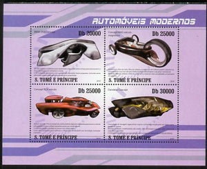 St Thomas & Prince Islands 2010 Modern Cars perf sheetlet containing 4 values unmounted mint