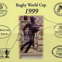 Postcard privately produced in 1999 (coloured) for the Rugby World Cup, signed by Josh Kronfeld (New Zealand - 54 caps & Leicester) unused and pristine