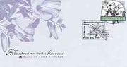 Australia 1986 Hibiscus meraukensis 33c postal stationery envelope (from Flora on Cook's Voyage series) with illustrated first day cancellation