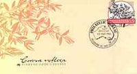 Australia 1986 Correa reflexa 33c postal stationery envelope (from Flora on Cook's Voyage series) with illustrated first day cancellation