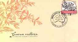 Australia 1986 Correa reflexa 33c postal stationery envelope (from Flora on Cook's Voyage series) with illustrated first day cancellation