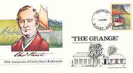 Australia 1980 Anniversary of Charles Stuart's Exploration 22c postal stationery envelope with 'the Grange' first day cancellation (Sturt's home)