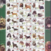 Timor (East) 2000 Dogs #01 perf sheetlet containing 24 values each with Scouts & Rotary Logos fine cto used