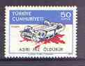 Turkey 1977 Overturned Car 50k unmounted mint, SG 2601*