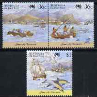 Australia 1987 Bicentenary of Australian Settlement (7th series) First fleet at Tenerife set of 3 unmounted mint, SG 1064-66