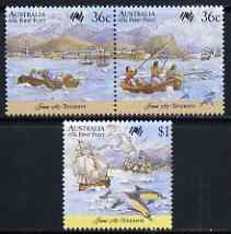 Australia 1987 Bicentenary of Australian Settlement (7th series) First fleet at Tenerife set of 3 unmounted mint, SG 1064-66