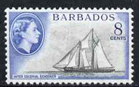 Barbados 1953-61 Schooner 8c (wmk Script CA) unmounted mint SG 295