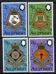 Ascension 1973 Royal Naval Crests - 5th series perf set of 4 unmounted mint, SG 166-69