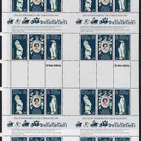 British Antarctic Territory 1978 Coronation 25th Anniversary (QEII, Bull & Penguin) in complete uncut sheet of 24 (8 strips of SG 86a) unmounted mint