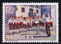 Andorra - Spanish 1972 Les Caramelles (Choir) 1p50 (from Customs set) unmounted mint, SG 75