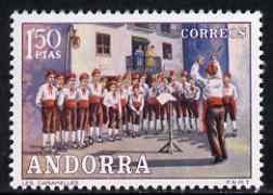 Andorra - Spanish 1972 Les Caramelles (Choir) 1p50 (from Customs set) unmounted mint, SG 75