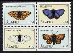 Aland Islands 1994 Butterflies set of 4 (ex booklet) unmounted mint SG 81-84