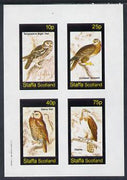 Staffa 1982 Birds #34 (Night Owl, Osprey etc) imperf set of 4 values (10p to 75p) unmounted mint