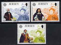 Jersey 1992 Europa - 500th Anniversary of Discovery of America by Columbus set of 3 unmounted mint, SG 584-86