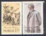 Norway 1978 150th Birth Anniversary of Henrik Ibsen (dramatist) set of 2 unmounted mint, SG 811-12