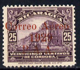 Nicaragua 1929 Overprinted PAA on 25c violet unmounted mint SG616