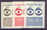 Denmark 1966 Refugee 66 Fund set of 3 unmounted mint, SG 477-79