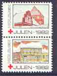 Cinderella - Denmark (Holbaek) 1982 Christmas Red Cross se-tenant set of 2 perf labels produced by Holbaek Red Cross