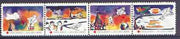 Cinderella - Denmark (Holbaek) 1988 Christmas Red Cross se-tenant strip of 4 perf labels produced by Holbaek Red Cross