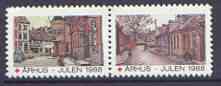 Cinderella - Denmark (Arhus) 1988 Christmas Red Cross se-tenant set of 2 perf labels produced by Arhus Red Cross unmounted mint