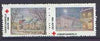 Cinderella - Denmark (Christiansfeld) 1986 Christmas Red Cross se-tenant set of 2 perf labels produced by Christiansfeld Red Cross