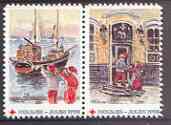 Cinderella - Denmark (Holbaek) 1993 Christmas Red Cross set of 2 perf labels produced by Holbaek Red Cross