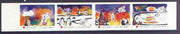 Cinderella - Denmark (Holbaek) 1988 Christmas Red Cross se-tenant strip of 4 imperf labels produced by Holbaek Red Cross