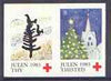 Cinderella - Denmark (Thisted Thy) 1983 Christmas Red Cross se-tenant set of 2 imperf labels produced by Thisted Thy Red Cross