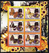 Djibouti 2007 Butterflies Baden Powell imperf sheetlet containing 6 values unmounted mint. Note this item is privately produced and is offered purely on its thematic appeal