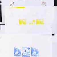 North Korea 1994 Chinese New Year - Year of the Dog sheetlet #5 containing 1wn and 2 x 50ch values, the set of 5 imperf progressive proofs comprising the 5 individual colours (magenta, yellow, blue, black & gold) unmounted mint as SG N3362 & 3363