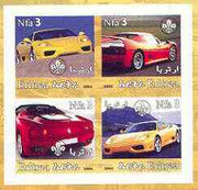 Eritrea 2002 Modern Cars #01 imperf sheetlet containing set of 4 values with Scout Logo unmounted mint