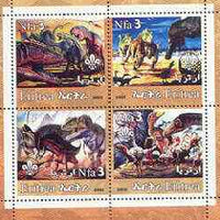 Eritrea 2002 Dinosaurs #01 perf sheetlet containing set of 4 values with Scout Logo unmounted mint