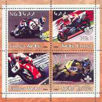 Eritrea 2002 Motorcycles #01 perf sheetlet containing set of 4 values with Scout Logo unmounted mint