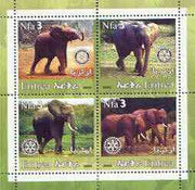 Eritrea 2002 Elephants #02 perf sheetlet containing set of 4 values with Rotary Logo unmounted mint