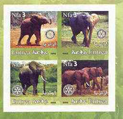 Eritrea 2002 Elephants #02 imperf sheetlet containing set of 4 values with Rotary Logo unmounted mint