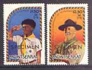 Montserrat 1982 75th Anniversary of Scouting set of 2 opt'd SPECIMEN, as SG 545-46 unmounted mint