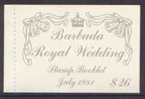 Barbuda 1981 Royal Wedding $26 booklet (1st issue) complete and pristine, SG SB3