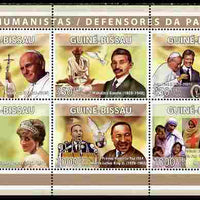 Guinea - Bissau 2008 Humanitarians perf sheetlet containing 6 values unmounted mint Michel 3951-56