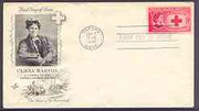 United States 1948 Honouring Clara Barton (founder of US Red Cross) on illustrated cover with first day cancel, SG 964